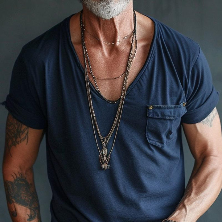 Eli | Men's V-Neck Pocket Casual T-Shirt