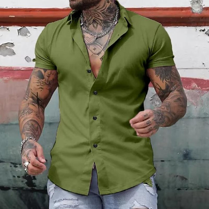 Leon | Men's Short Sleeve Collared Button Shirt