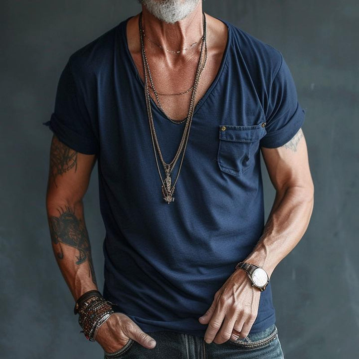 Eli | Men's V-Neck Pocket Casual T-Shirt