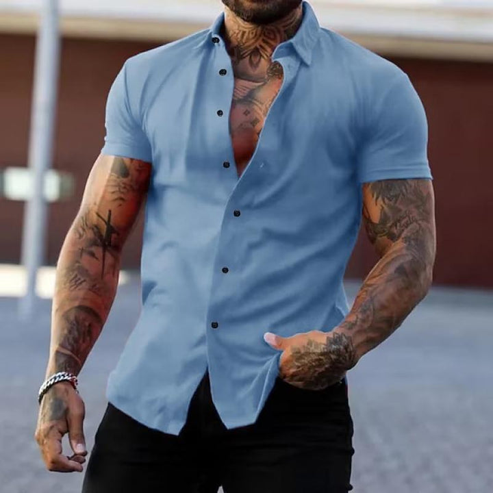 Leon | Men's Short Sleeve Collared Button Shirt