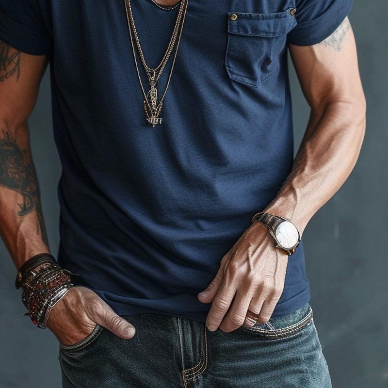 Eli | Men's V-Neck Pocket Casual T-Shirt