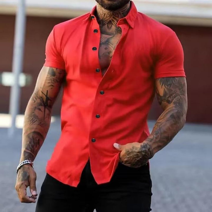 Leon | Men's Short Sleeve Collared Button Shirt