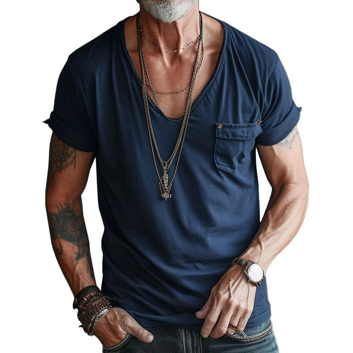 Eli | Men's V-Neck Pocket Casual T-Shirt