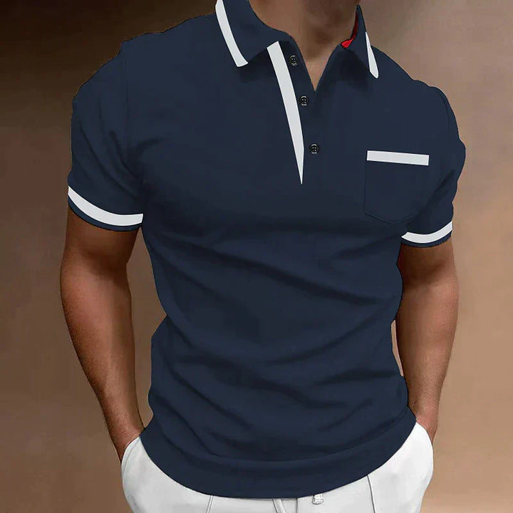 Noah | Men's Contrast Collar Trim Short Sleeve Polo Shirt