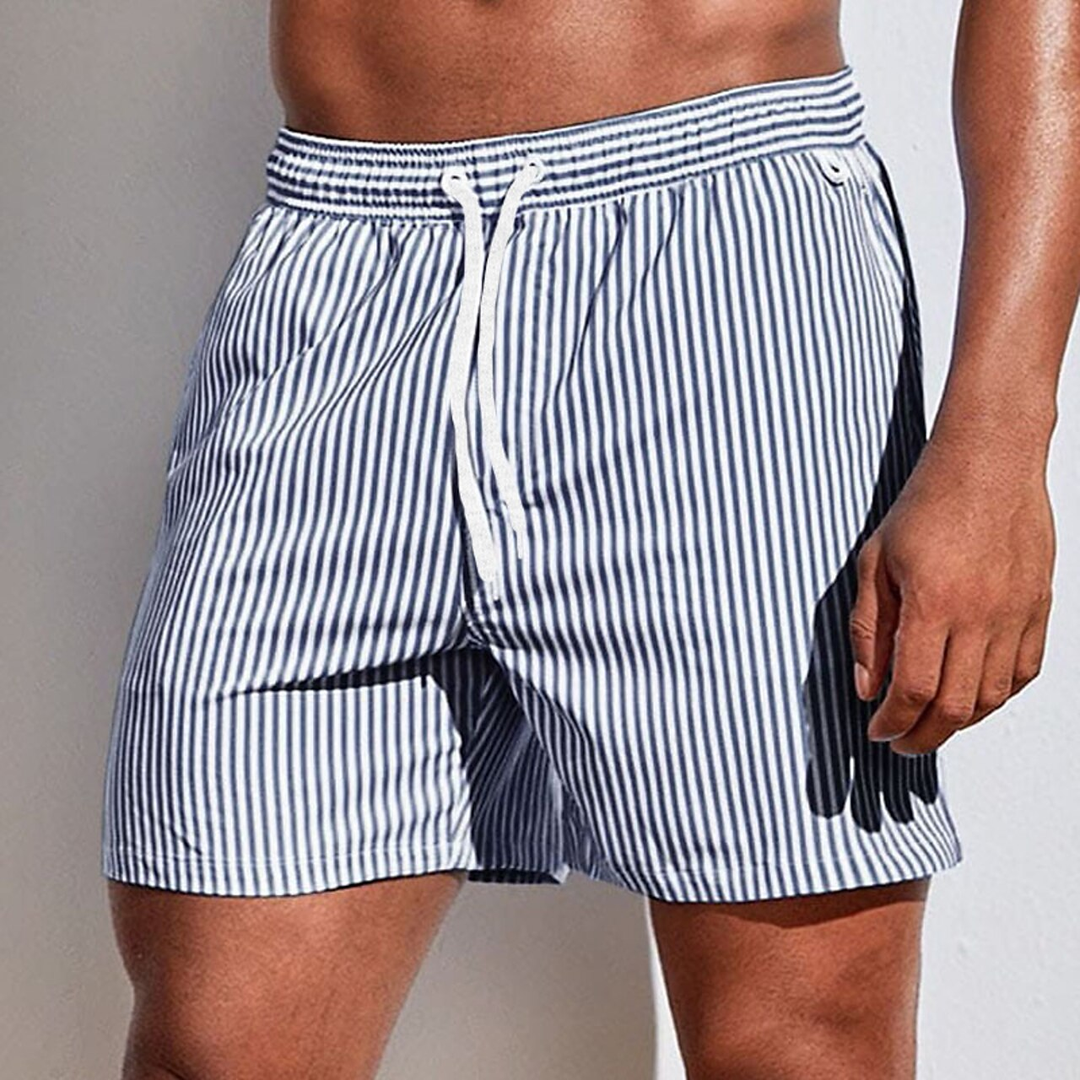 Noah | Men's Vertical Stripe Swim Shorts