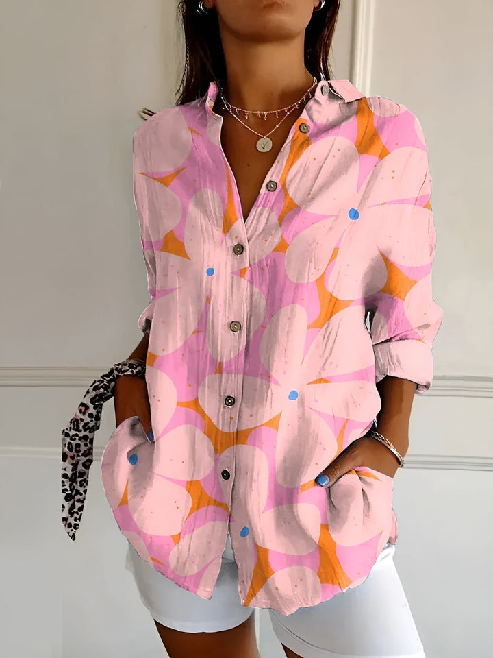 Lila | Women's Printed Long Sleeve Button Front Shirt