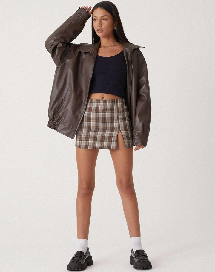 Vera | Women's Oversized Faux Leather Bomber Jacket