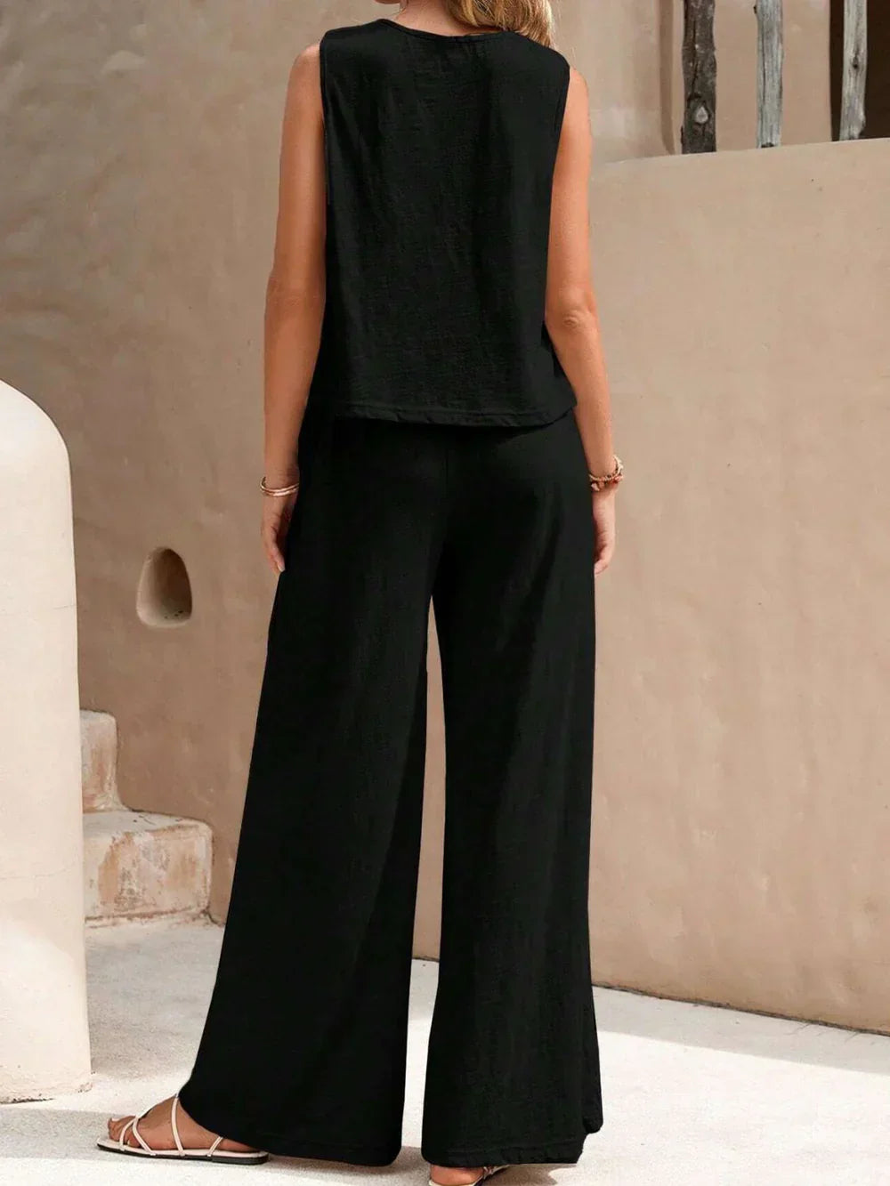 Mila | Women's Sleeveless Top & Wide Leg Co-Ord Set