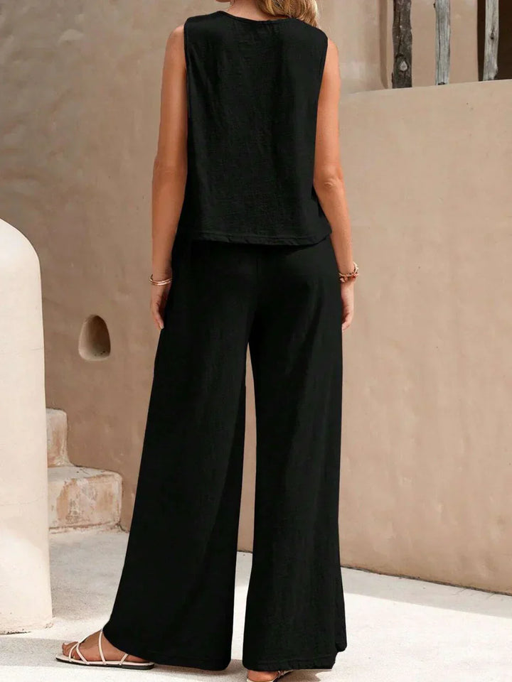 Mila | Women's Sleeveless Top & Wide Leg Co-Ord Set